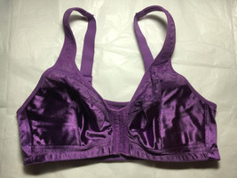 Leading Lady Passion Purple Satin Front Close Wirefree Full Cup T-Shirt Bra - £16.90 GBP