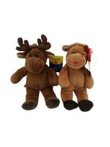 Build A Bear Lil Furry Friends Mini Moose Plush Stuffed Animal Boy &amp; Girl Lot 2  - £23.75 GBP