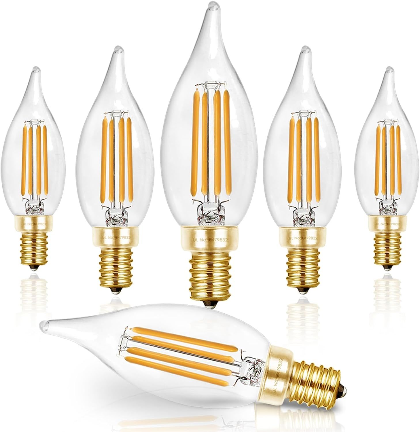 Hizashi E12 Candelabra Bulb 60 Watt 2700K Soft Warm White, Dimmable E12,... - $37.99