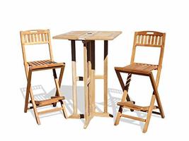 Windsor&#39;s Genuine Grade A Teak 27&quot; Sq Counter Dropleaf Table &amp; 2 Folding Chairs - £1,434.57 GBP