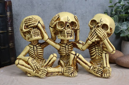 Ebros Gothic Alchemy See Hear Speak No Evil Skeletons Macabre Figurine - £16.77 GBP