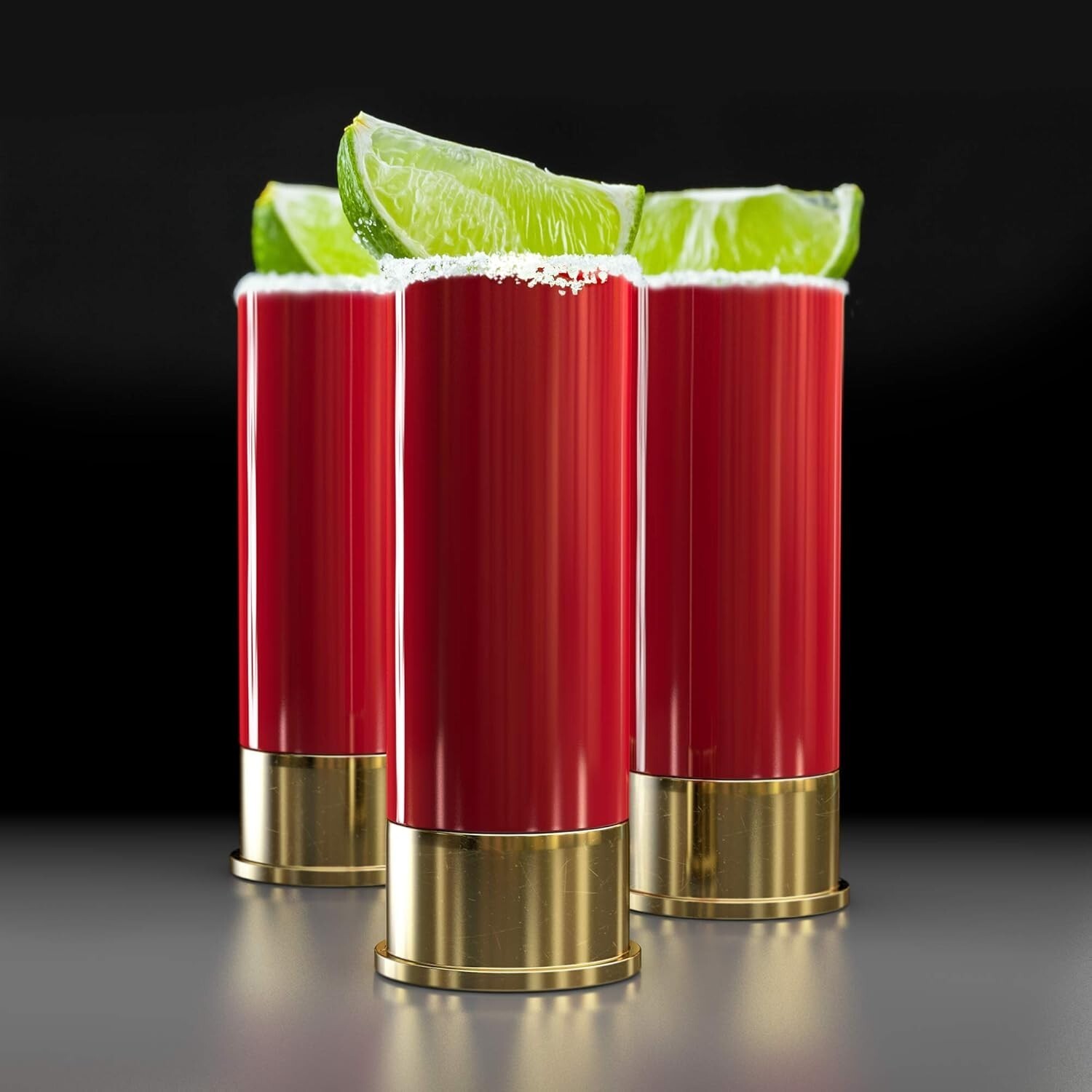 Old Southern Brass The Original 12 Gauge Shot Glasses Set of 4 Red Item image 3