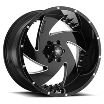 20x12 Luxxx HD6 Gloss Black Milled w/ Spike Rivets Off-Road Wheel (SET OF 4) - £1,046.34 GBP