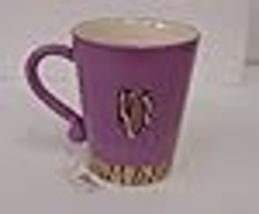 Russ Berrie 37768 Gone Wild Letter V Mug Purple Brown Tiger Stripes image 3
