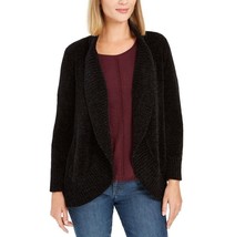 Style &amp; Co Womens Petite PP Black Chenille Shawl Collar Cardigan Sweater... - £16.94 GBP