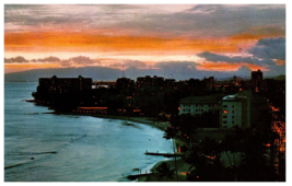 Twilight at Waikiki Beach Hawaii Postcard - £3.98 GBP