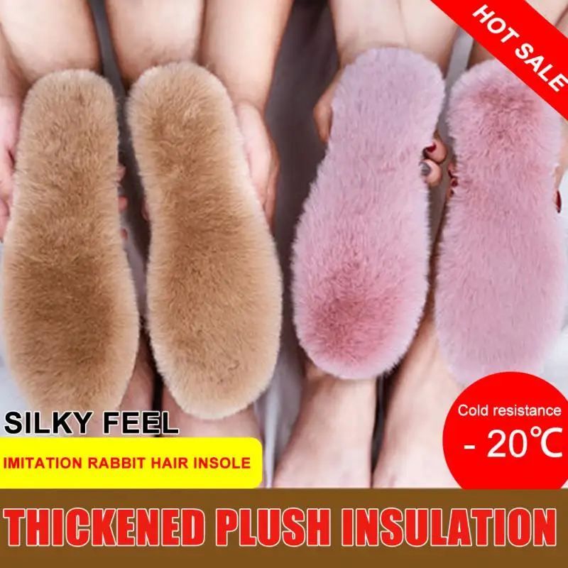 Sporting 1 Pair Thermal Insoles Fur Thicken Soft Breathable Sporting Shoes Insol - £23.89 GBP