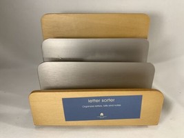 Michael Graves Wood Office Desk Letter Sorter Holder Modern Deco - £45.10 GBP