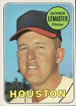 1969 Topps Denver Lemaster, Houston Astros, Baseball Card #96, as Christ... - $1.95