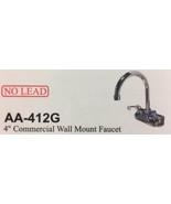 1Set Commercial 4&quot; Wall Mount Faucet W/5&quot; Gooseneck Spout #AA-412G (NO L... - $109.18 CAD