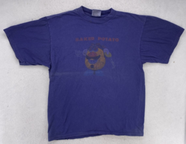 ONEITA T-Shirt Size Large Blue Baked Potato Tee 90&#39;s Vintage Graphic - £15.81 GBP