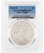 2010-W Silver American Eagle Graded by PCGS as PR69DCAM - $212.24 CAD
