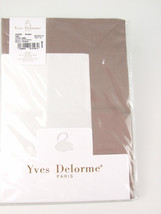 Yves Delorme White Queen Flat Sheet Taupe Border Cotton Sateen Sureau Cocon NEW - $90.00