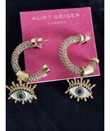 Kurt Geiger Signature Evil Eye Pendant Golden 2 Earring Set ~New~ - $55.00
