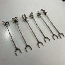 Vintage Mexico 925 Sterling Silver 6 Cocktail Hors D&#39;Oeuvres 3.25 Inch F... - €21,44 EUR