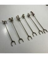 Vintage Mexico 925 Sterling Silver 6 Cocktail Hors D&#39;Oeuvres 3.25 Inch F... - €21,35 EUR