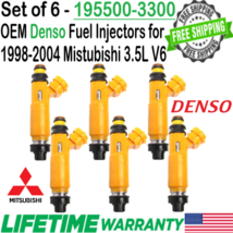 OEM Denso x6 Fuel Injectors for 1998-2004 Mitsubishi Montero 3.5L V6 195500-3300 - £112.62 GBP
