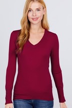 Women&#39;s V Neck Sweater W/Rivet Button - $13.00