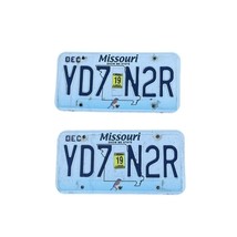 Missouri License Plates (2) Show-Me State Dec 2019 Sticker Blue Automobi... - £10.71 GBP