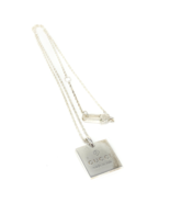 Gucci Sterling Silver 925 Square Pendant &amp; Necklace 19&quot; Made in Italy - $159.49 CAD