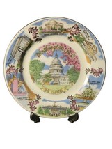 Washington DC Vintage Souvenir Plate US Capitol Cherry Blossom Marine Corps War - £15.56 GBP