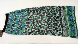 New J. Jill Deep Blue / Green Floral Women Large Lined Pull On Skirt Stretch $99 - £39.38 GBP