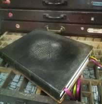 Double grimoire dos a dos with engraved triquetra and pentagram, genuine... - £140.34 GBP