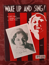 RARE Sheet Music Wake Up And Sing Kate Smith Cliff Friend Carmen Lombardo Tobias - £12.90 GBP