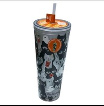 NEW Tim Hortons Tumbler Limited Ed Halloween Black Cats Glow in Dark 24 ... - $39.60