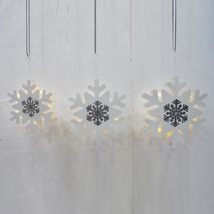 Set of 3 Assorted Hanging Iron Snowflakes with LED Backlights - $189.98