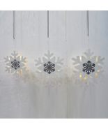 Set of 3 Assorted Hanging Iron Snowflakes with LED Backlights - £143.84 GBP