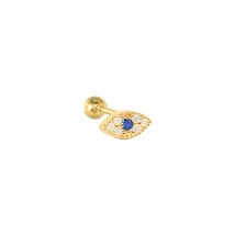 925 Sterling Silver Helix Stud Earrings For Women Colored Blue Turquoise Zircon  - £10.38 GBP
