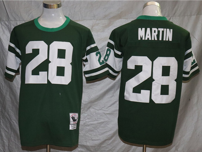 Men&#39;s Curtis Martin #28 Stitched Jersey Green White - $55.89