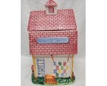 Country Crafts Ceramic Red Roof House Cookie Jar 5 1/2&quot; X 5 1/2&quot; X 10&quot; - £38.65 GBP