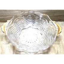 Vintage Anchor Hocking Clear W/ Gold Trim Handled Glass Bowl Candy Nut R... - $15.97 CAD