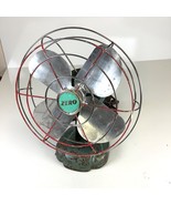 TESTED Vtg Zero Model 1250R Mini Electric Metal Desk Fan Teal Art Deco MCM - $644.54 MXN