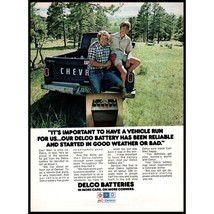 1974 Delco Car Batteries Vintage Print Ad Chevy Pick Up Truck Tailgate W... - $10.97