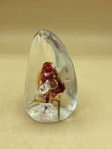 Art Glass Paperweight Signed Thompson Optic Controlled Bubbles 3.5” Tall - £24.94 GBP