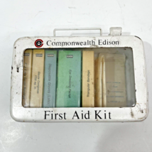 Vintage Commonwealth Edison First Aid Kit Metal Box Case Contents Glass ... - £42.04 GBP