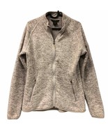 Eddie Bauer Fleece Jacket Full Zip Gray zipper pockets Women&#39;s Size Medium - $599.51 MXN