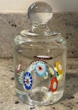 Vintage Fratelli Toso Murano Art Glass Millefiori Paperweight Knob Handle Label - £38.83 GBP