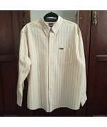 CHAPS Ralph Lauren Pinstripe Dress Shirt Yellow Blue White Long Sleeve C... - $40.39 CAD
