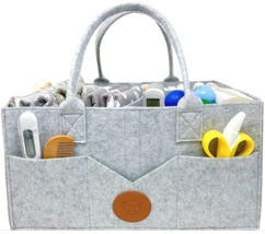 Baby Diaper Caddy Organizer Portable-Felt Basket for Changing Table, Uni... - £14.14 GBP