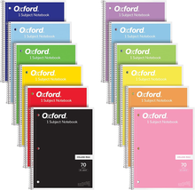 Oxford Spiral Notebook 12 Pack 1 Subject, College Ruled Paper, 8 x 10-1/2 Inches - £21.44 GBP