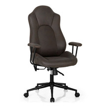 High Adjustable Back Executive Office Chair with Armrest-Brown - $4,584.71 MXN