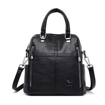 Hot Sale High Quality Leather Backpack Women Shoulder Bags Multifunction Travel  - £52.47 GBP