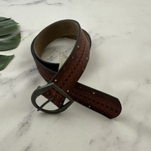 Target Womens Retro Y2k Leather Belt Size S Brown Colorful Tooled Western - $21.77