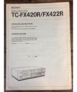 Sony Stereo Cassette TC-FX420R FX422R Operating Instruction Manual Original - £10.10 GBP