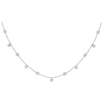 10kt White Gold Womens Round Diamond Simplistic Fashion Necklace 1/3 Cttw - £509.49 GBP