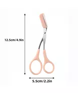Pink Eyebrow Scissors with Comb Stainless Steel Precision Trimmer Groomi... - $184.16 MXN+